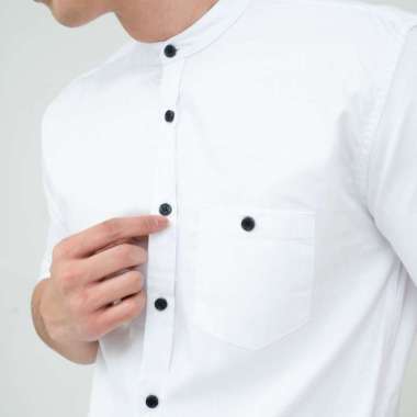 Houseofcuff Baju Kemeja Lengan Pendek Pria Putih Putih XL