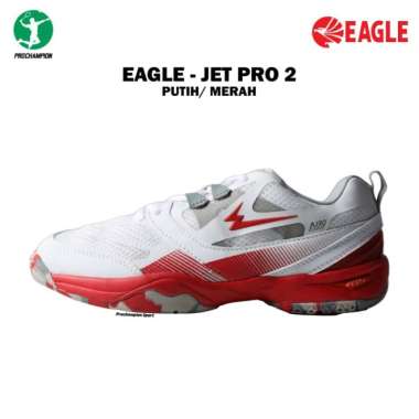 Sepatu Badminton Eagle Shoes Jet Pro 2 Putih Merah 42 PUTIH MERAH