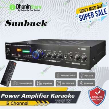 Power Amplifier Sunbuck Karaoke Bluetooth 5 Channel 600 Watt AV608BT Multicolor