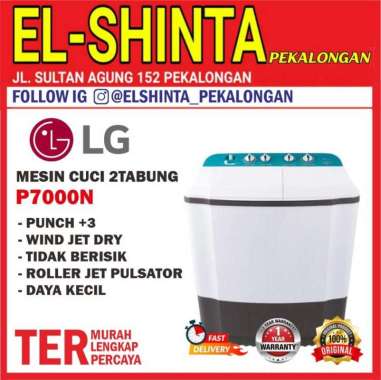 Mesin Cuci LG 7kg 2 Tabung P7000N