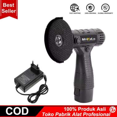 18V Mini Brushless Angle Grinder Hitam dengan 2 Buah baterai