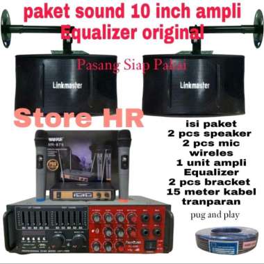 paket sound system karaoke linkmaster 10 inch ampli Equalizer original Multicolor