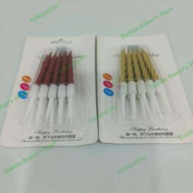Lilin Ulir Kecil Kue Ulang Tahun Merah
