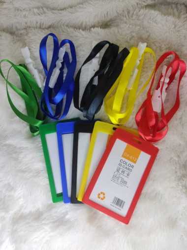 ID Card Holder Vertical Berwarna + Tali Warna