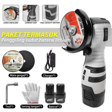Ironhoof Kit Gerinda Sudut Mini 2 abu Baterai*2