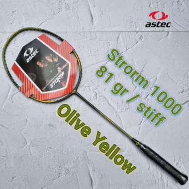 Raket Badminton Astec Storm R1000 4U 81g Bulutangkis Original OliveYellow