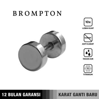 Emrys BROMPTON Anting Tindik TITANIUM Anti Karat Pria dan Wanita Silver