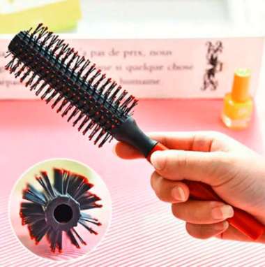SISIR RAMBUT ROLL MERAH ANTI KUSUT GAGANG / SISIR RAMBUT BLOW