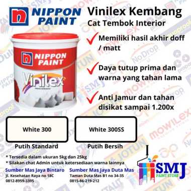 Cat Tembok Interior NIPPON PAINT VINILEX Putih / White 300SS 25kg