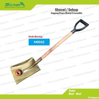 Sekop Pasir Tanah Rata Gagang Kayu Buaya Crocodile