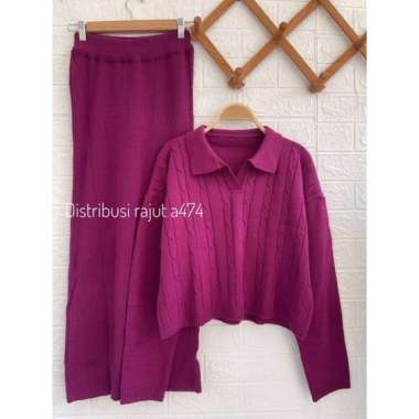 ZS SERBA MAGENTAH ONESET CARDIGAN SWEATER SETELAN KULOT DAN ROK Onset rok BLOUSE cab