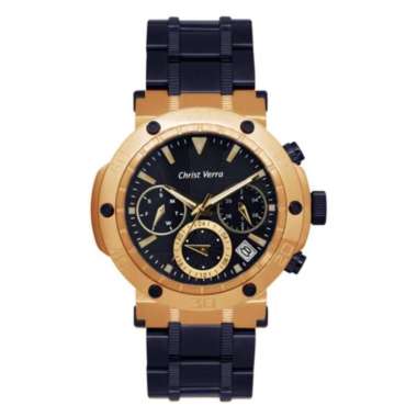JAM TANGAN CHRIST VERRA CV 52283G-1J PRIA ROSEGOLD BLUE ORIGINAL