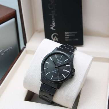 JAM TANGAN PRIA ALEXANDRE CHRISTIE AC 1034 / AC1034 RANTAI ORIGINAL FULL BLACK