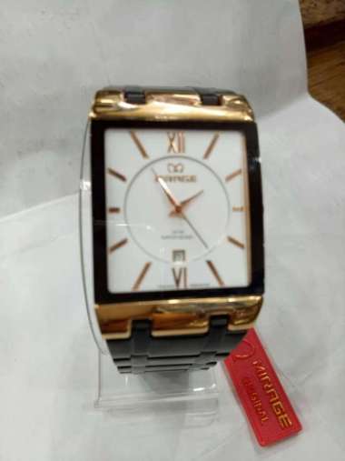 JAM TANGAN MIRAGE 7908 PRIA ROSEGOLD BLACK ORIGINAL