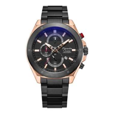 JAM TANGAN PRIA ALEXANDRE CHRISTIE AC 6674 / AC6674 RANTAI ORIGINAL ROSEGOLD BLACK
