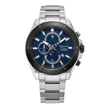 JAM TANGAN PRIA ALEXANDRE CHRISTIE AC 6674 / AC6674 RANTAI ORIGINAL SILVER BLUE