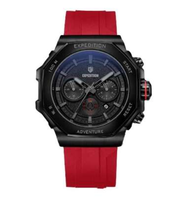 JAM TANGAN PRIA EXPEDITION 6816 E 6816 E6816 RUBBER ORIGINAL BLACK RED