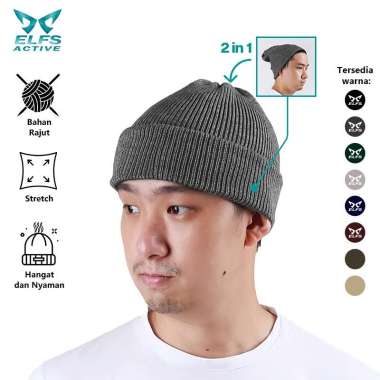 VERISH Topi Kupluk Pria Wanita Rajut Polos Beanie Hat Hiking Camping Outdoor TO3 KUPLUK Abu Tua
