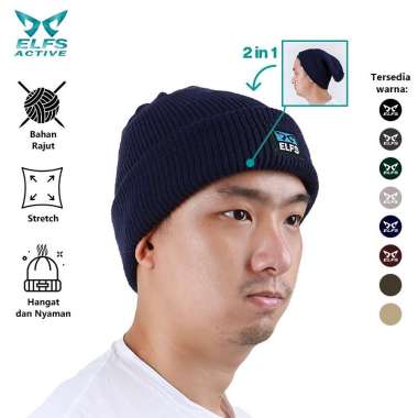 VERISH Topi Kupluk Pria Wanita Rajut Polos Beanie Hat Hiking Camping Outdoor TO3 KUPLUK Biru Dongker