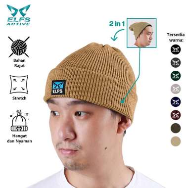VERISH Topi Kupluk Pria Wanita Rajut Polos Beanie Hat Hiking Camping Outdoor TO3 KUPLUK Coklat Muda