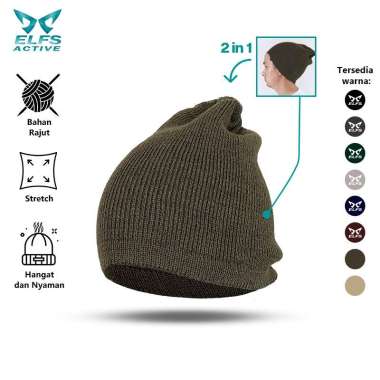 VERISH Topi Kupluk Pria Wanita Rajut Polos Beanie Hat Hiking Camping Outdoor TO3 KUPLUK Hijau Army