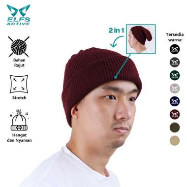 VERISH Topi Kupluk Pria Wanita Rajut Polos Beanie Hat Hiking Camping Outdoor TO3 KUPLUK Maron
