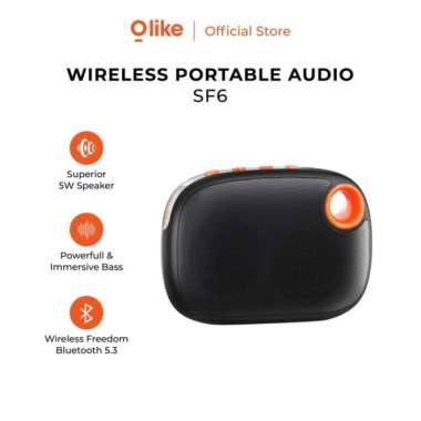 OLIKE WIRELESS SPEAKER PORTABLE BLUETOOTH 5.3 STEREO 30H PLAY TIME SF6 Hitam