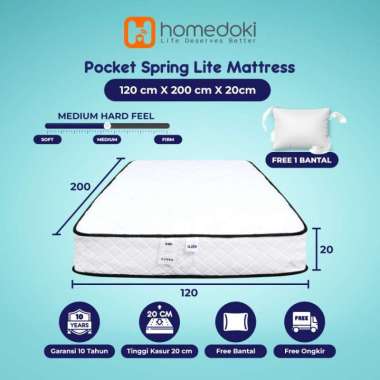 Homedoki Kasur Spring Bed/Matras Kasur/Spring Bed Tebal 20 cm 120 x 200