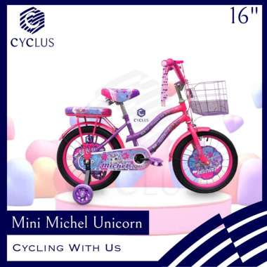 Sepeda Mini Anak Michel Unicorn Kuda Poni Pony Keranjang Boncengan 16 Inch