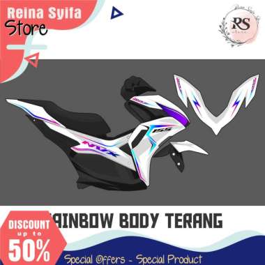 TERLARIS - STRIPING TRANSPARAN AEROX 155 2020 2021 2022 2023 RAINBOW P001 RAINBOW BODY TERANG