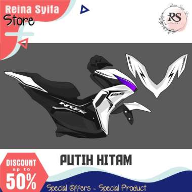 TERLARIS - STRIPING TRANSPARAN AEROX 155 2020 2021 2022 2023 RAINBOW P001 PUTIH HITAM