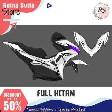 TERLARIS - STRIPING TRANSPARAN AEROX 155 2020 2021 2022 2023 RAINBOW P001 HITAM