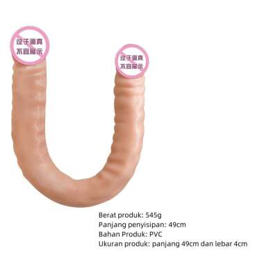 alat kesehatan bantu seksi Didlo lembut berkepala dua - besar siap-warna kulit