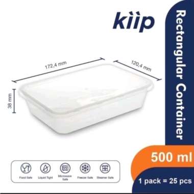ThinWall Thin Wall Persegi Panjang KIIP 500ml 650ml 750ml 1000ml 25pcs - 1000 ml 500 ml