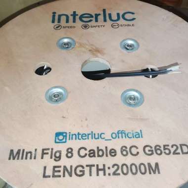 Kabel FIG8 Interluc 6Core Fiber Optic Mini KU 6 Core FIG8 2000 Meter Kabel Udara Micro Bulat Interlu