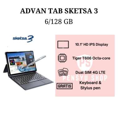Advan Tab Sketsa 3 Free Keyboard & Stylus Pen