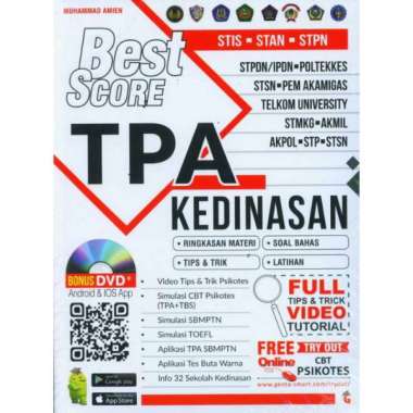 Best Score TPA KEDINASAN STIS - STAN - STPN - STPDN [FREE DVD]