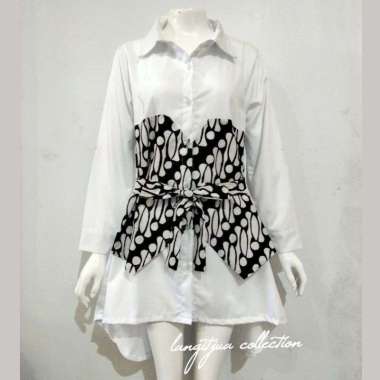 BAJU KERJA MODEL PINGUIN | ATASAN BATIK SANAYA JUMBO XXL Putih