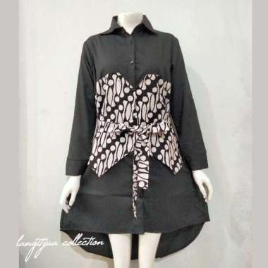 BAJU KERJA MODEL PINGUIN | ATASAN BATIK SANAYA JUMBO XXL Hitam