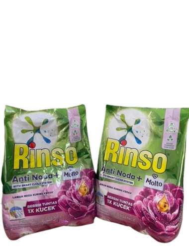Promo Harga Rinso Anti Noda Deterjen Bubuk + Molto Purple Perfume Essence 770 gr - Blibli