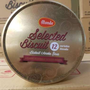 Monde Selected Biscuit 12-Biskuit Aneka Rasa 800gr-Monde Kaleng-Grosir
