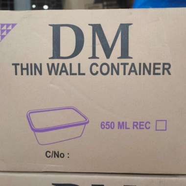 1 Dus Thinwall Dm 650Ml Food Container Persegi Panjang Food New