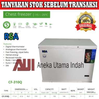 Rsa Cf-310Q Chest Freezer / Freezer Box Penyimpanan Frozen Food Dll Terlaris