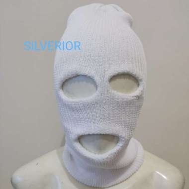 Topeng masker sarung kepala tutup pelindung wajah muka ninja putih
