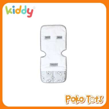 Kiddy Doodle Waffle Stroller Pad With Pocket Seat Pad Alas Stroller Car Seat Baby Putih