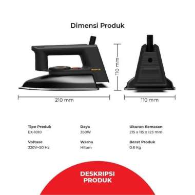 MASPION SETRIKA LISTRIK EX-1010BB / EX1010BB/ SETRIKA MASPION EX 1010 BB