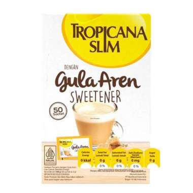 Tropicana Slim Gula Aren Sweetener 100 g Isi 50 Sachet / box