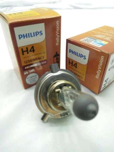 2PCS LAMPU DEPAN BOHLAM MOBIL ORIGINAL PHILIPS HALOGEN H4 12V 100-90W 2 PCS Avanza Xenia Innova Agya