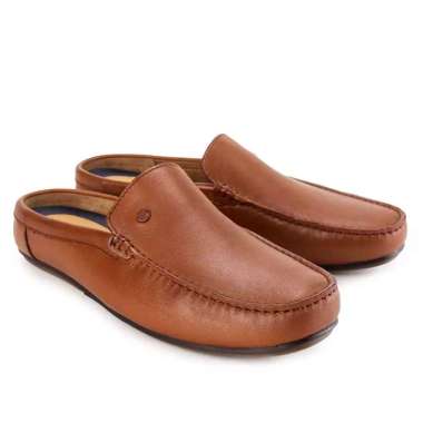HM04 SEPATU SANDAL PRIA HUSH PUPPIES ORIGINAL SENDAL SLIP ON KULIT ASLI ORI COKLAT BROWN