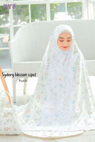 Mukena dewasa blossom Dalanova original size jumbo terbaru 2024/ mukena blossom ciput broken white